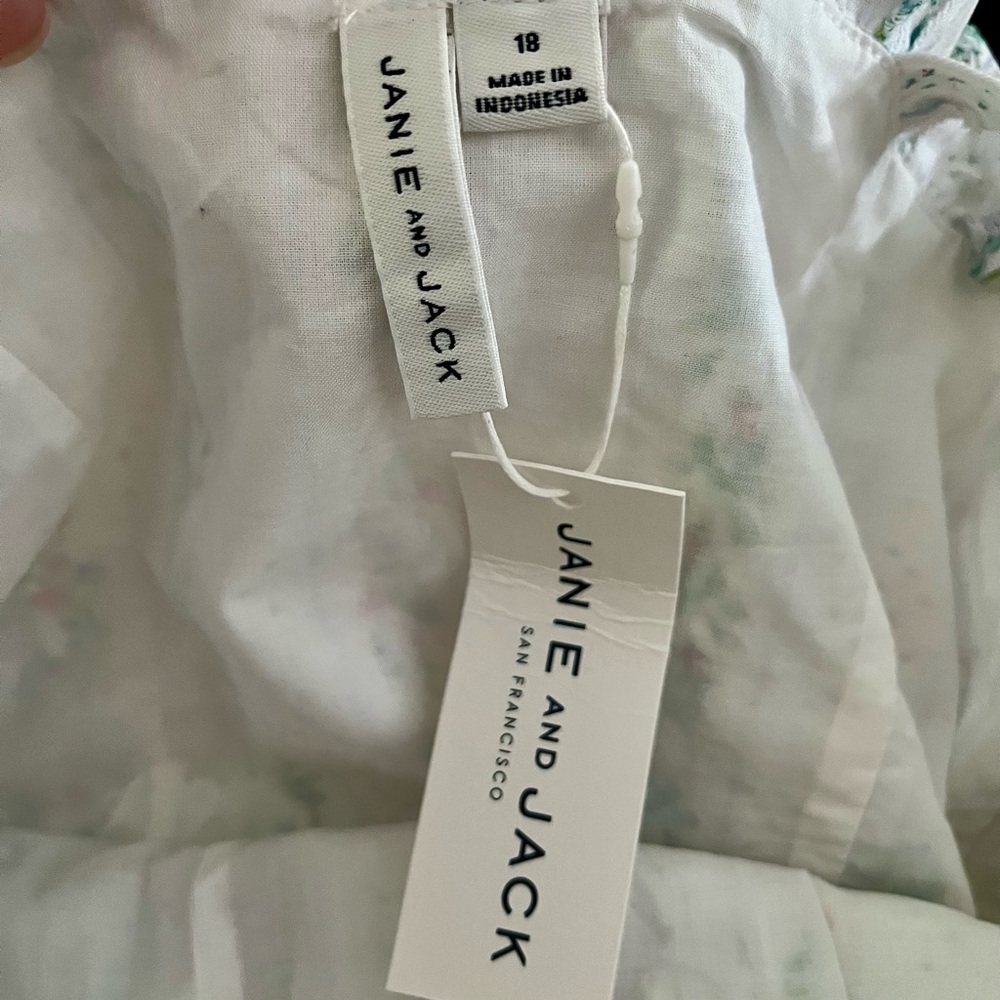 NWT Janie and Jack Coquette Tween Floral Striped Cotton Dress Size 18 Bridgerton - Picture 8 of 10